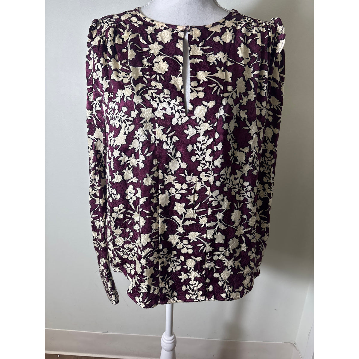 MNG (Mango) Magenta and Off White Long Sleeve Shirt Sz 8