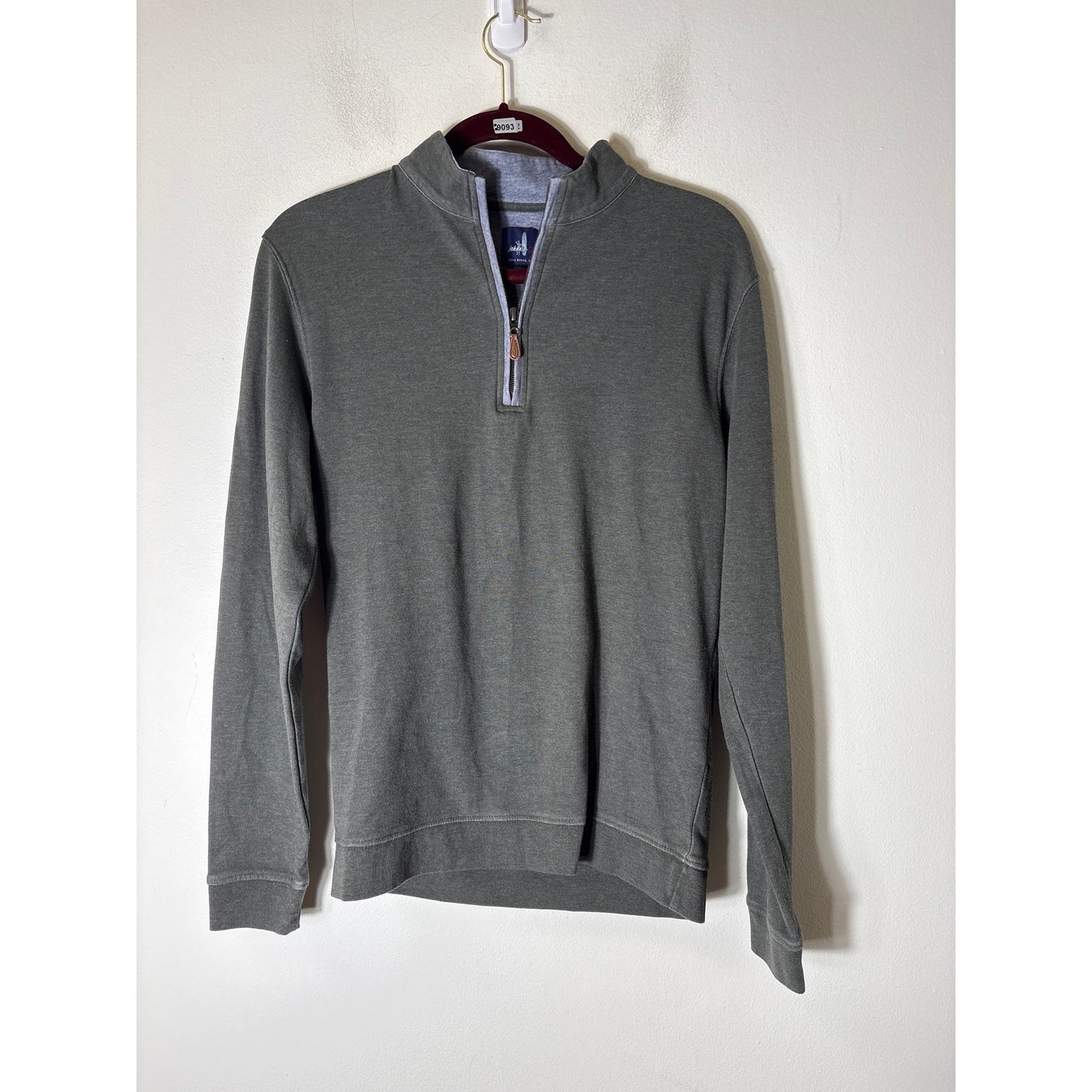 Johnnie-O Gray Long Sleeve Quarter Zip Pullover Sz S