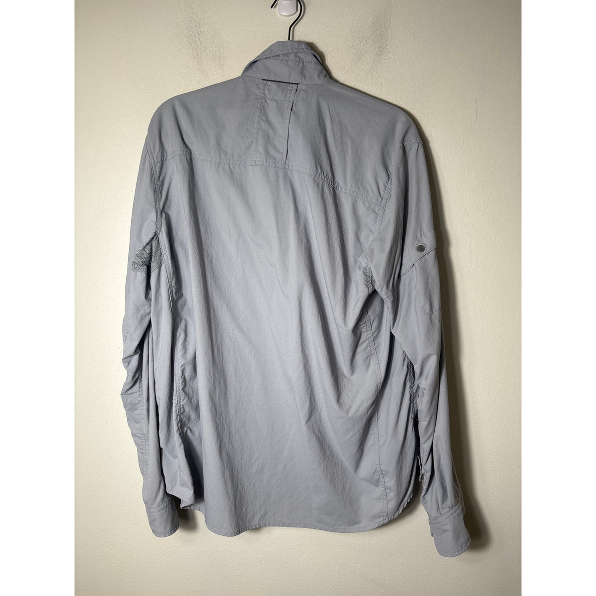 Men's REI Grayish Green Long Sleeve Breathable Button Down Shirt Sz M