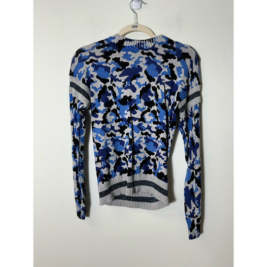 NWT Girls CentralParkWest Kid Gray Blue Camo Sweater Sz L (12/14)