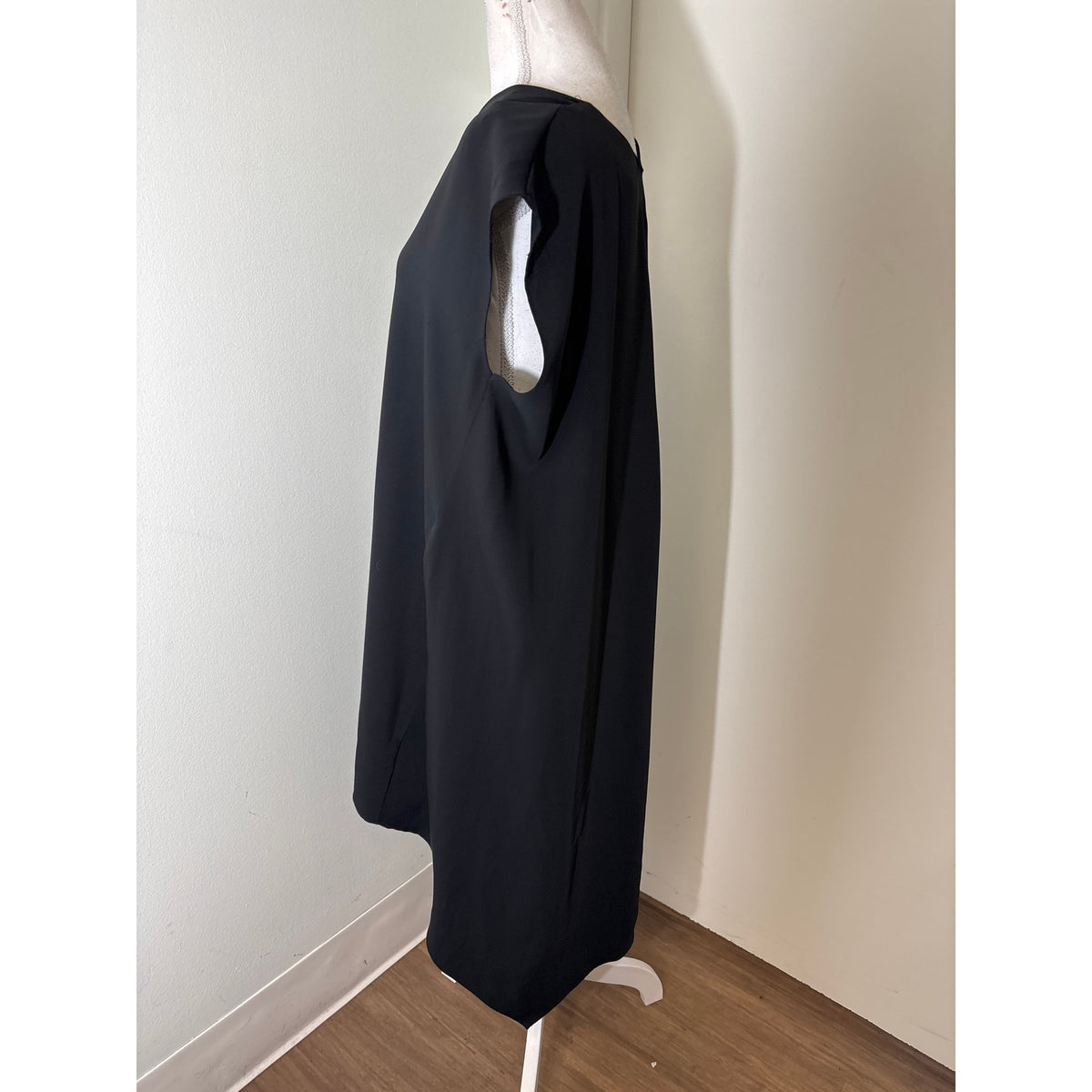 Rachel Rachel Black Sleeveless V-Neck Hi Low Hem Midi Dress Sz L