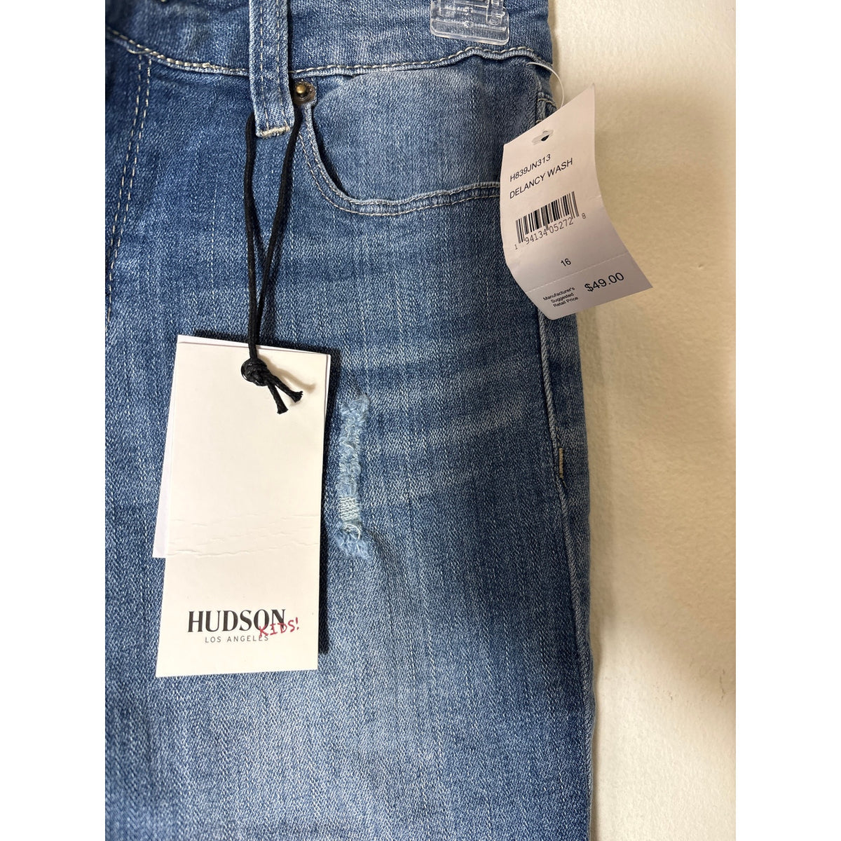 NWT Girls Hudson Kids "Jett Ankle Crop" Blue Jeans Sz 16