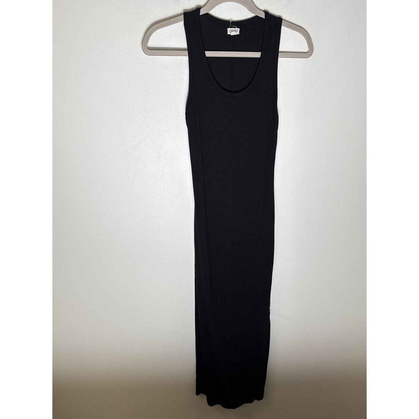 L'AGENCE Black Sleeveless Ribbed Button Up Midi Dress Sz XS
