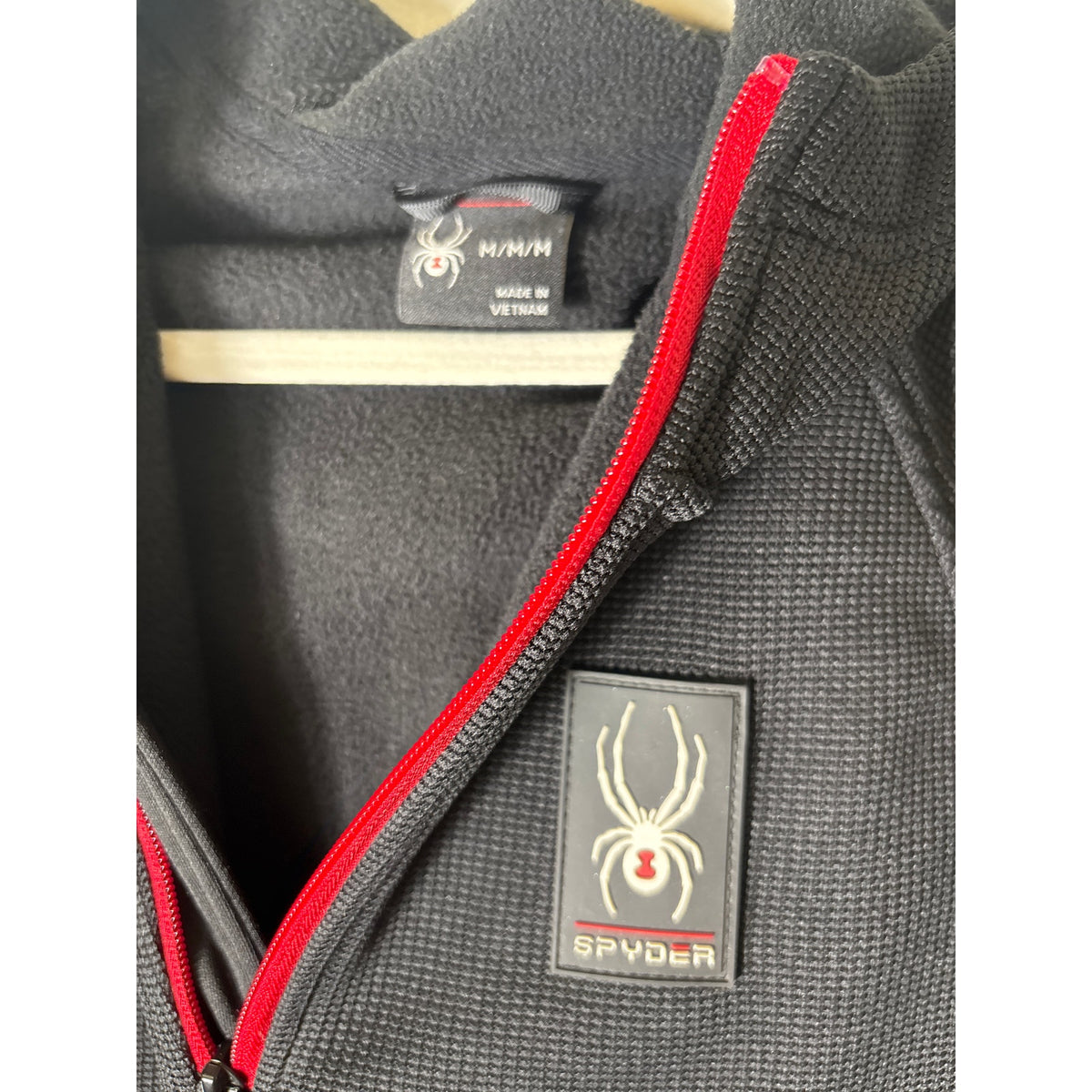 Mens Spyder Hooded Fleece Pullover Sz M