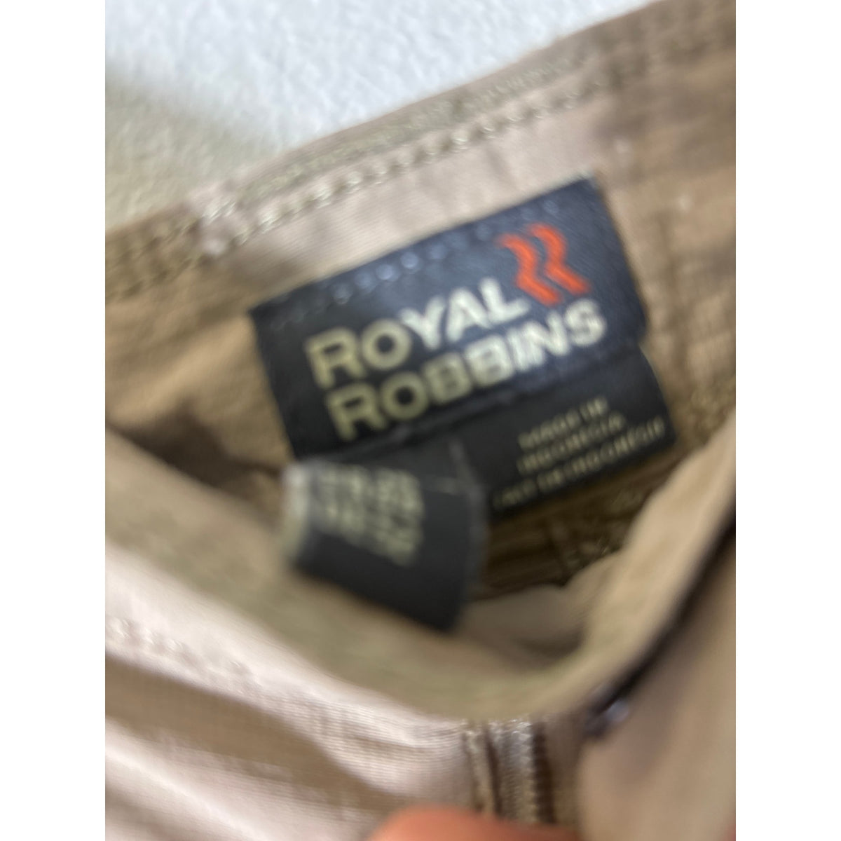 Mens Royal Robbins Khaki Nylon Travel Pants Sz 36/30