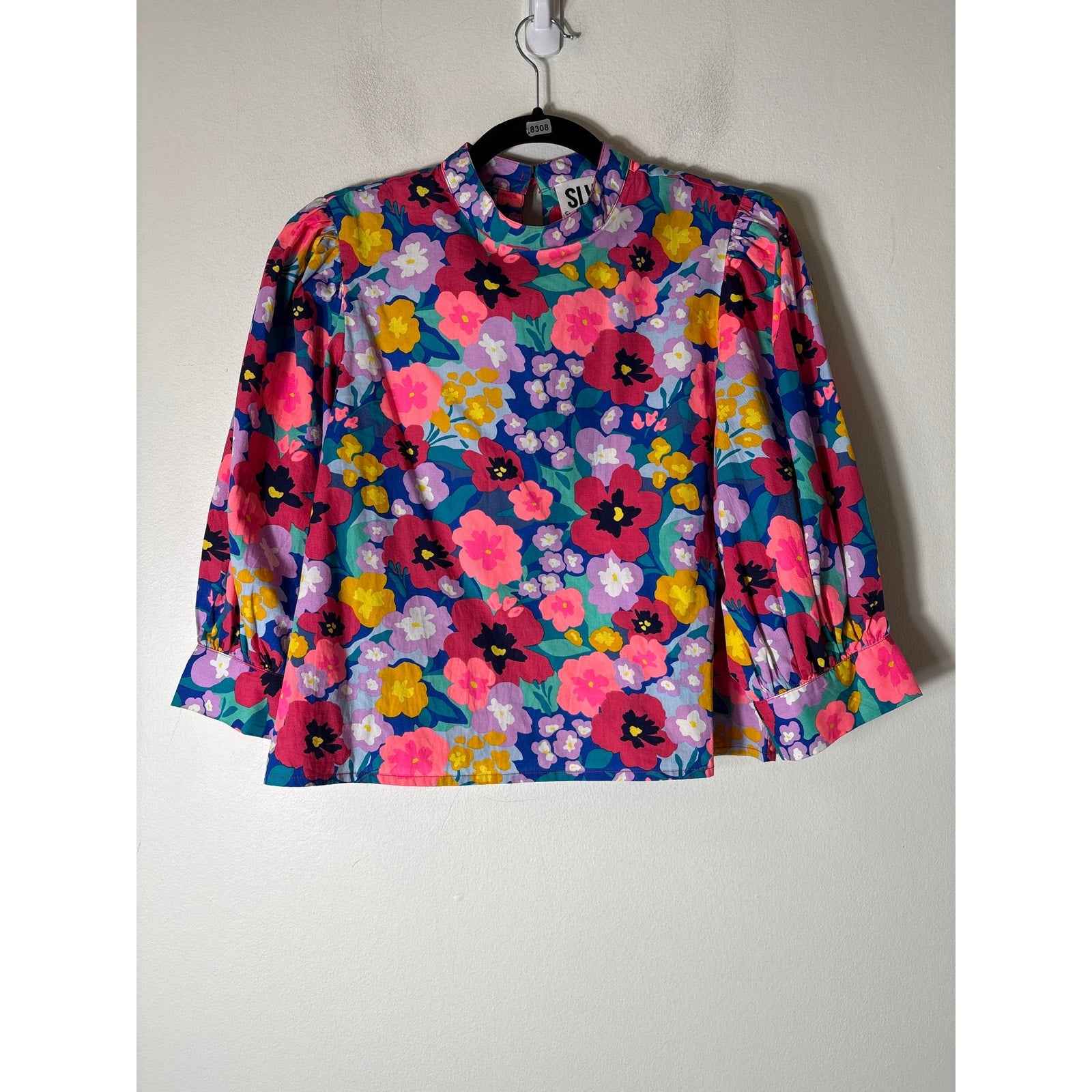 Sur La Vague Bright Floral Shirt Sz S