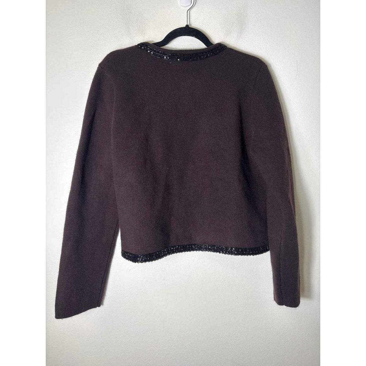 Zara Merlot with Black Sequin Beaded Trim Sz L