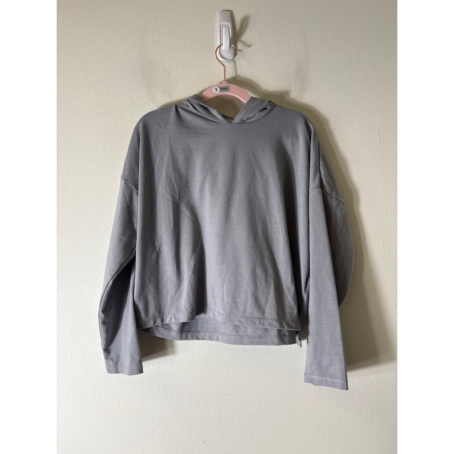 Kids Play Gray Hooded Long Sleeve Shirt Sz 8-9Y