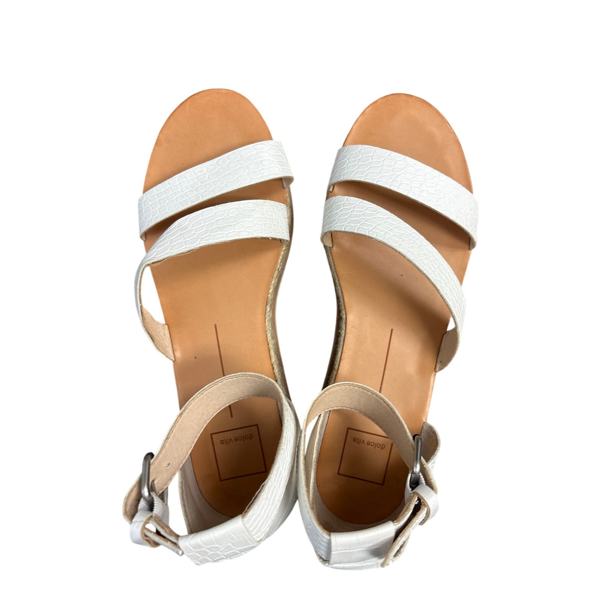 Dolce Vita White Liza Strappy Wedges Sz 10