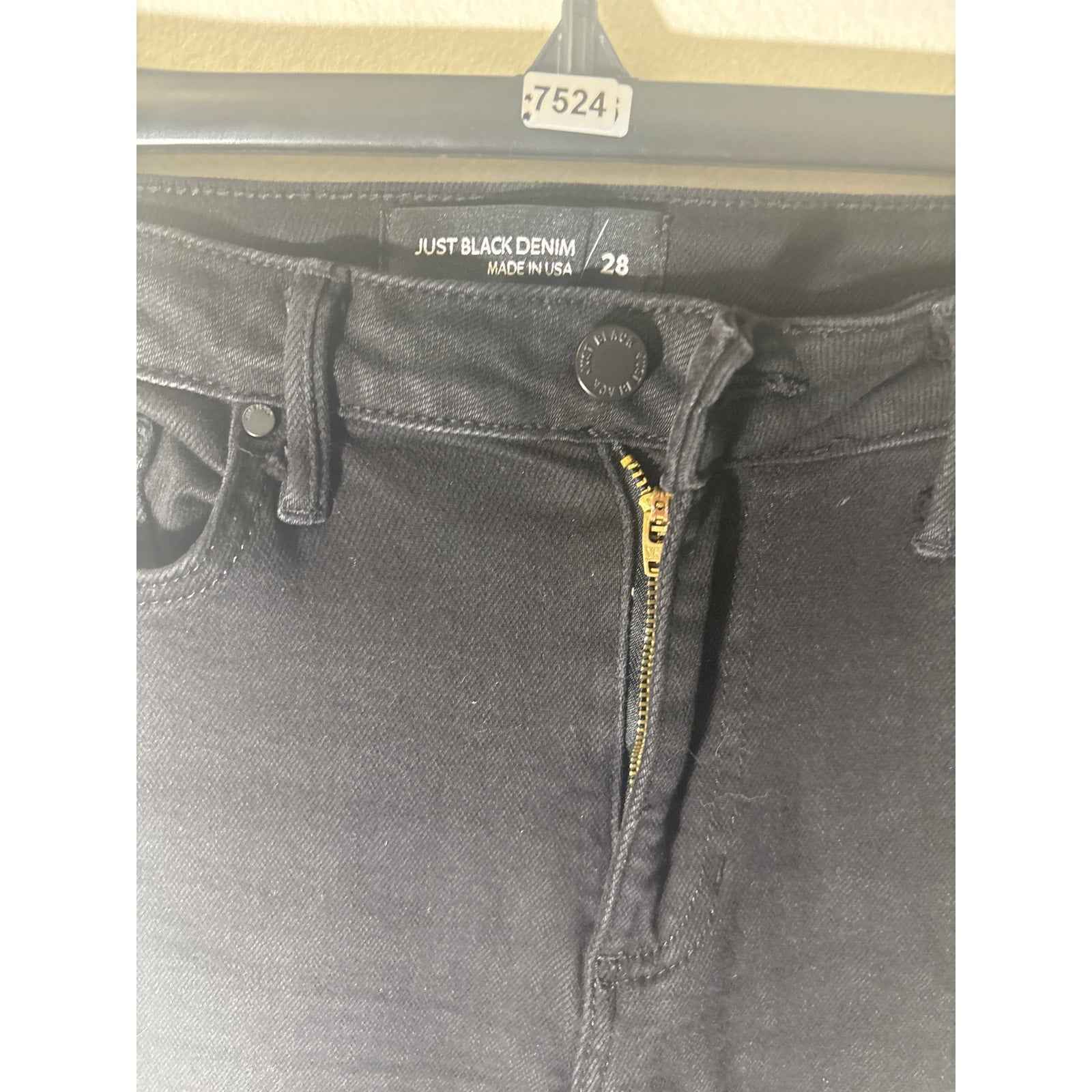 Just Black Denim Black Straight Leg Jeans Sz 28