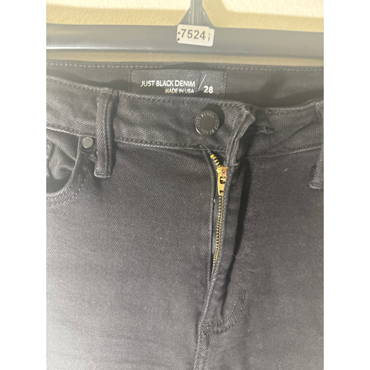 Just Black Denim Black Straight Leg Jeans Sz 28