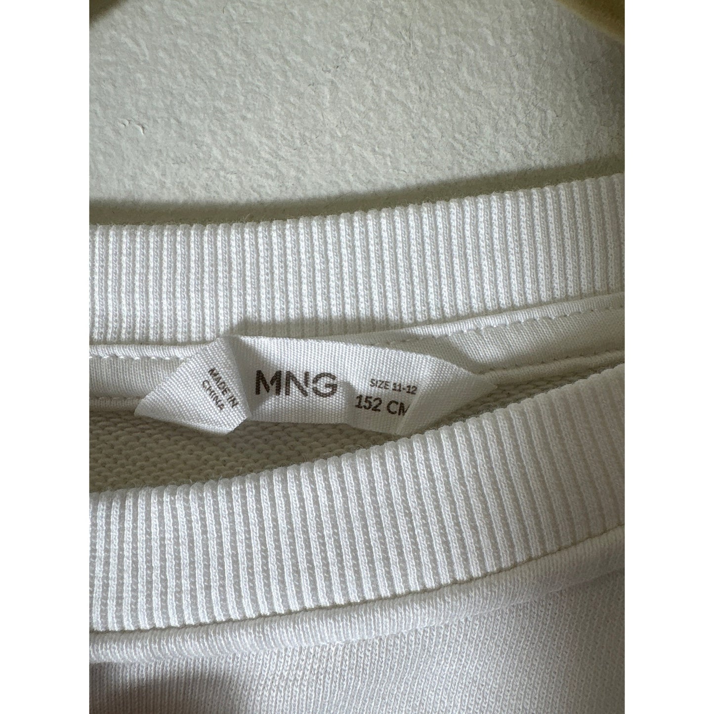 Girls MNG (Mango) White Long Sleeve Sweatshirt Sz 12