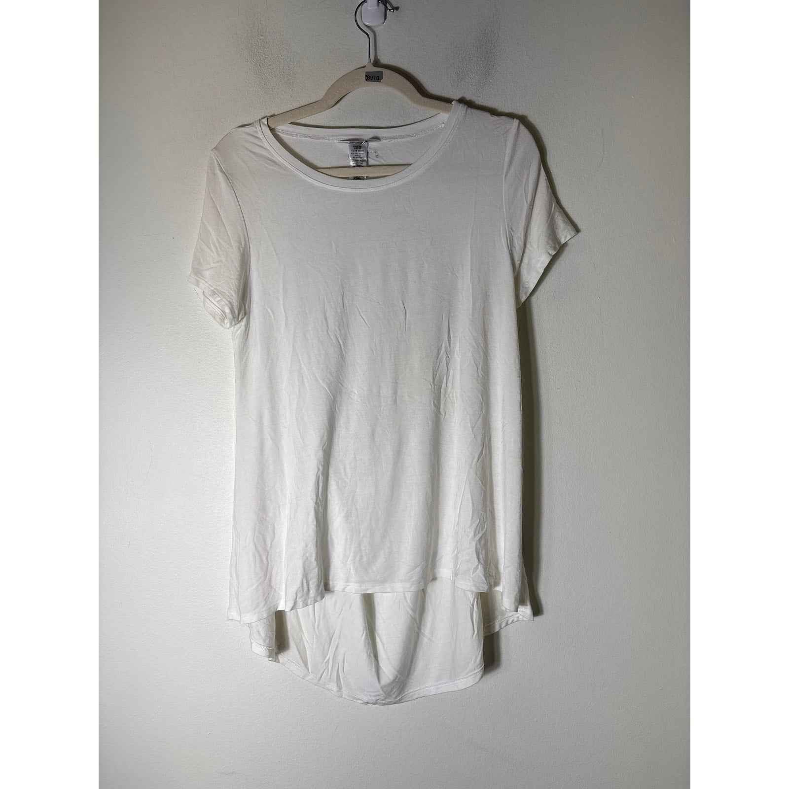 Hard Tail White Short Sleeve Open Back Athletic Top Sz M