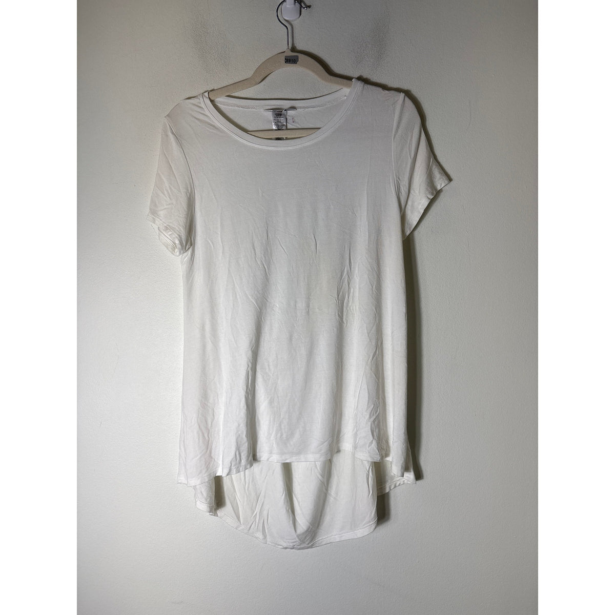 Hard Tail White Short Sleeve Open Back Athletic Top Sz M