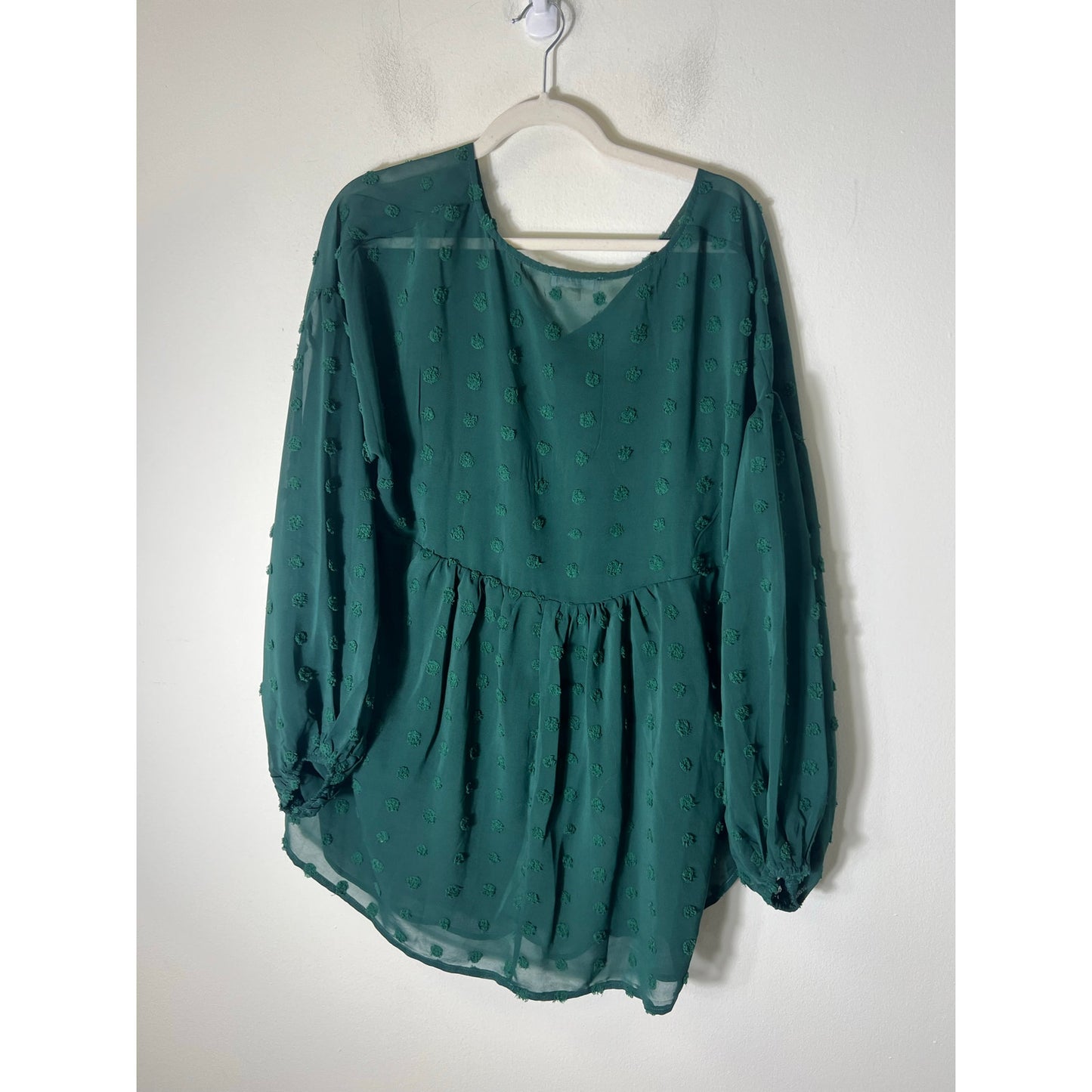 Chicsoul Green Flowy Boho SLeeve Blouse Sz XL