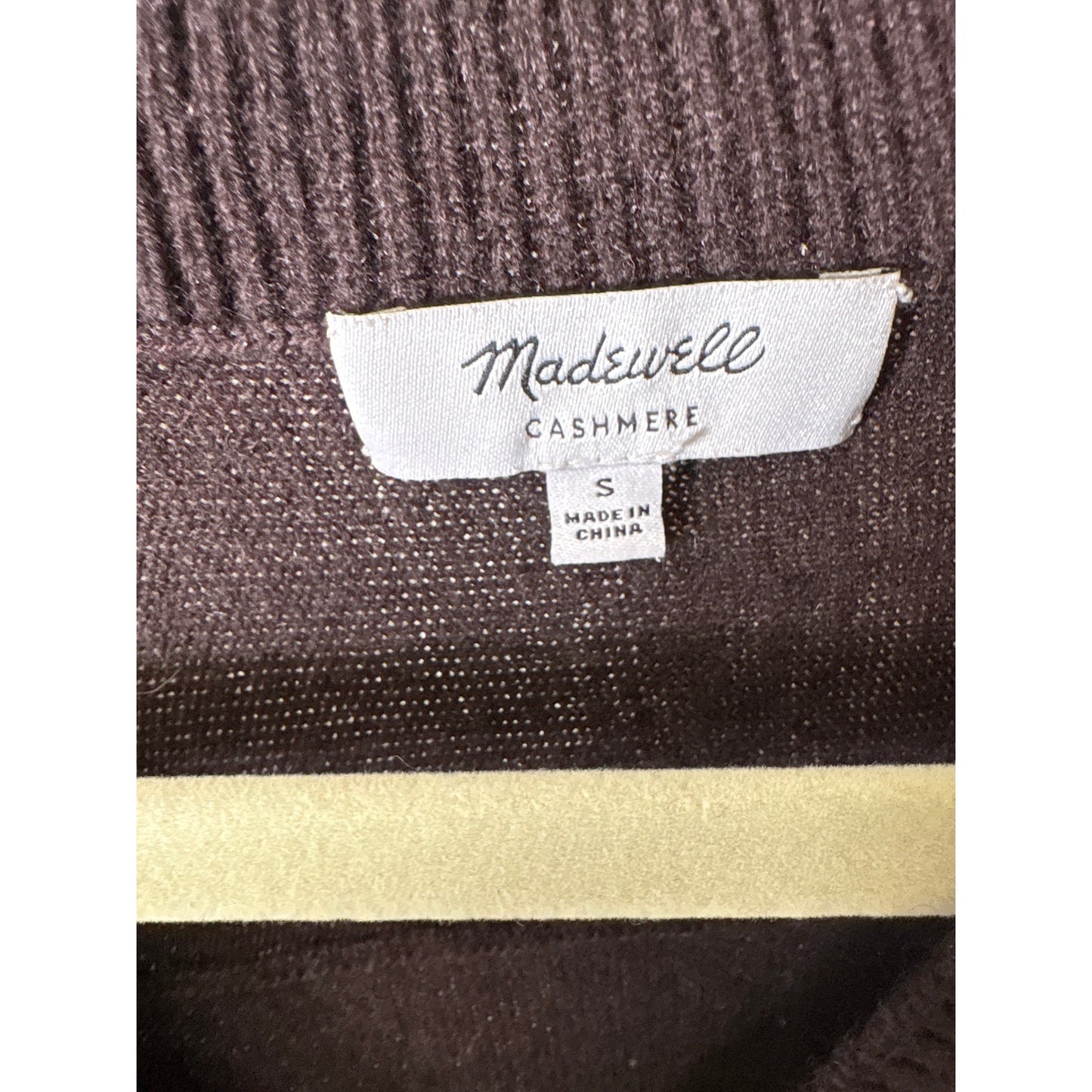 Madewell Merlot Cashmere V Neck Sweater Sz S