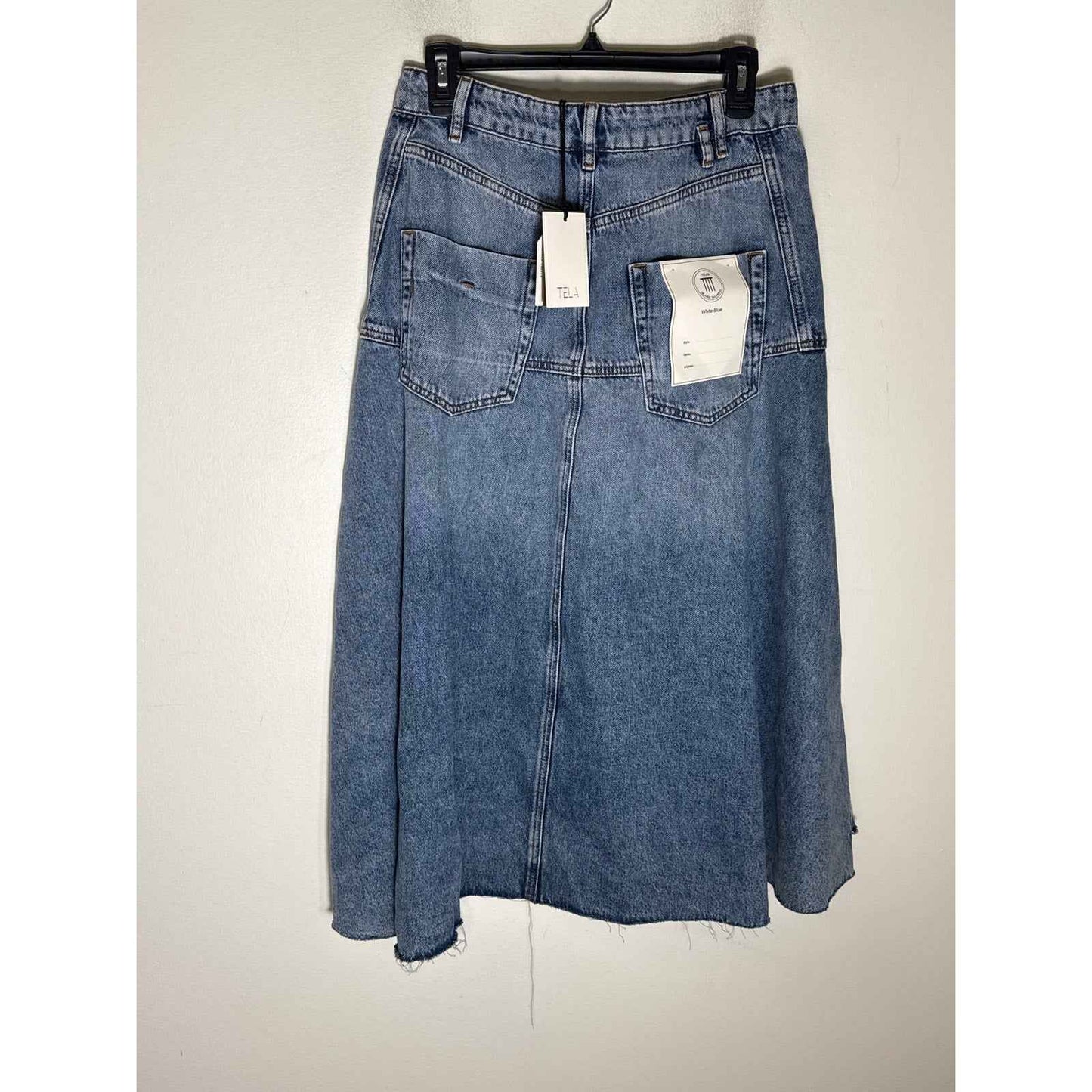 NWT TELA Denim "Ava" Blue Jean Maxi Skirt Sz M
