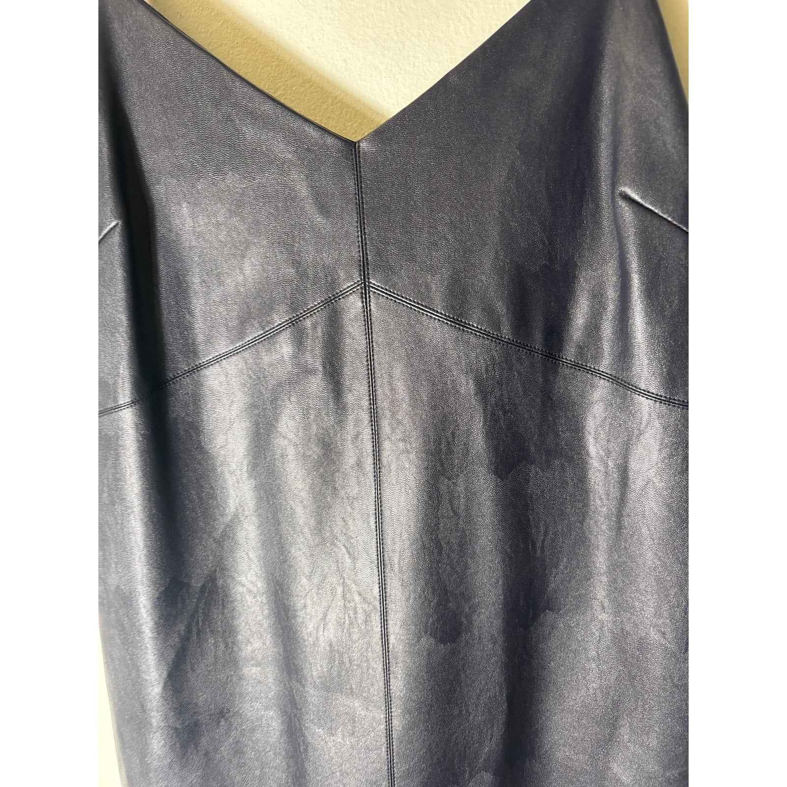 Sugar Lips Black Vegan Leather Mini Dress Sz S