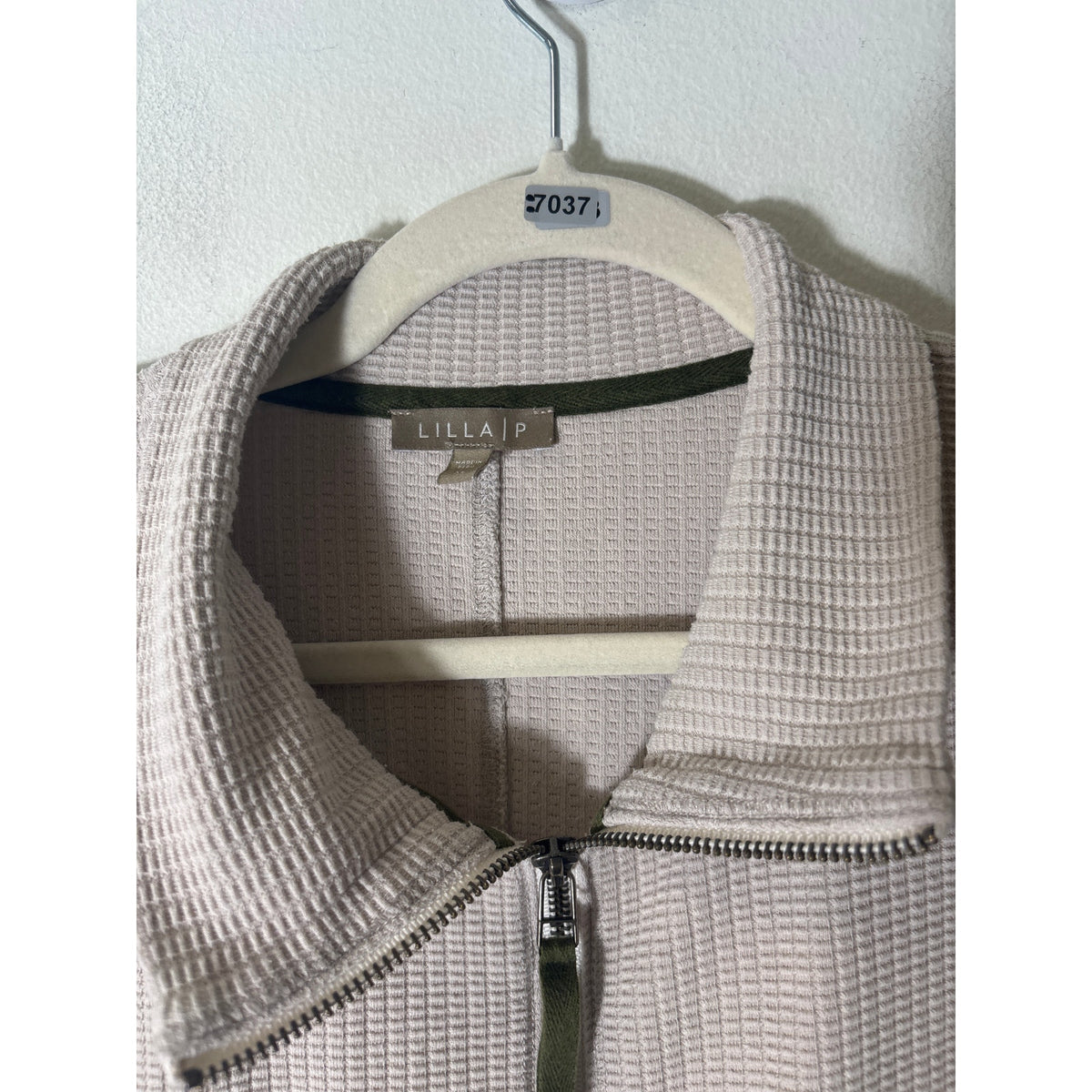 Lilla P Cream Waffle Knit Pullover Sz XL