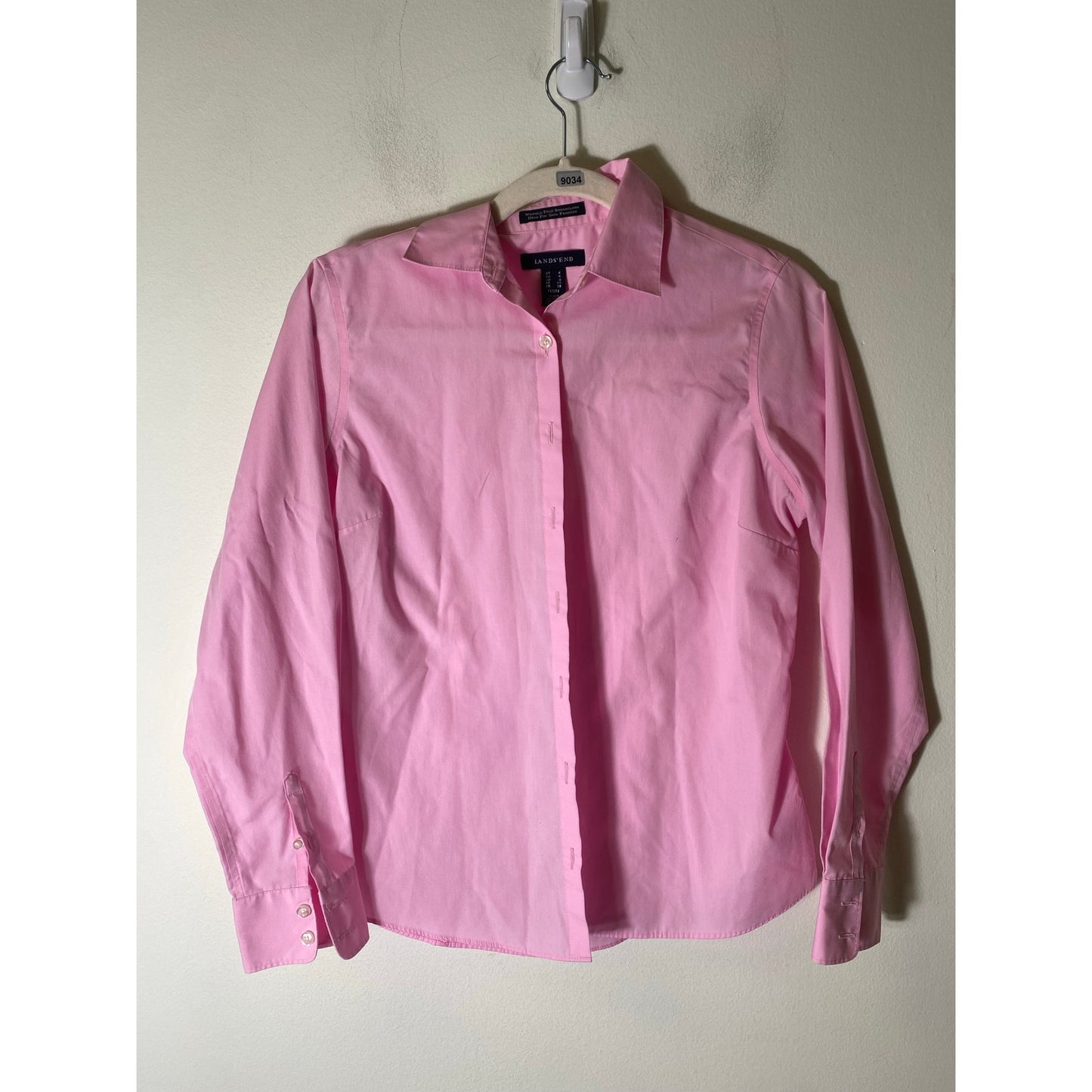 Lands End Pink Button Up Ladies Shirt Sz 4 Petite