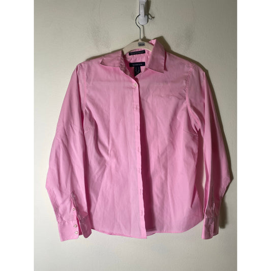 Lands End Pink Button Up Ladies Shirt Sz 4 Petite