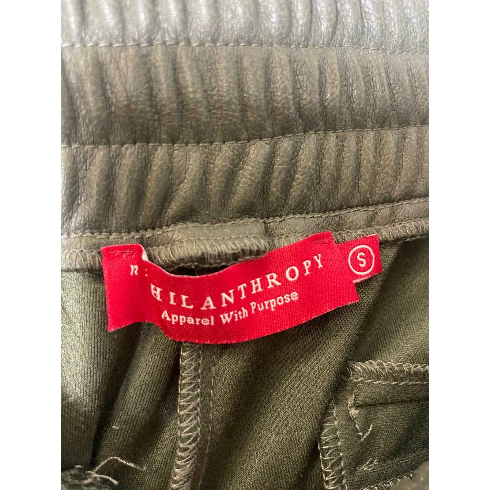 Philanthropy Green Faux Leather Jogger Sz S