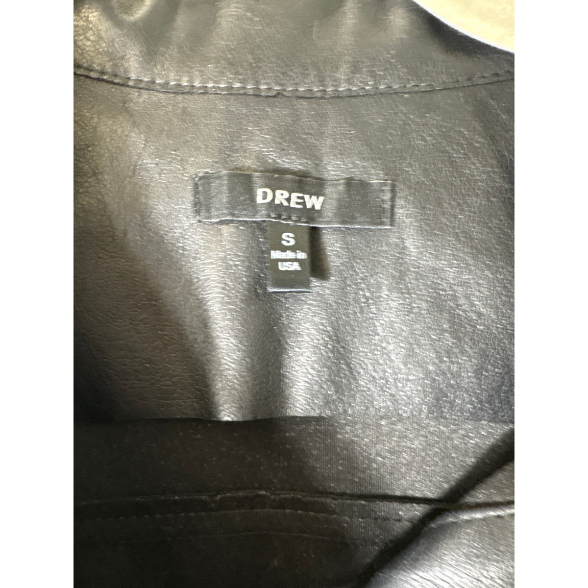 Drew Black Faux Leather long Sleeve Button Up Jacket Sz S