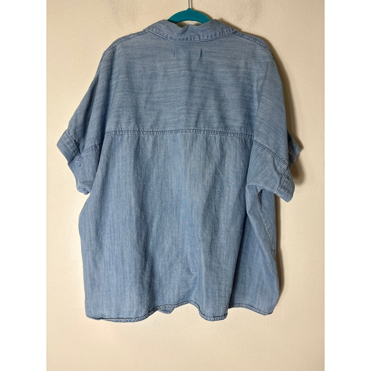 Madewell Chambray Short Sleeve Front Tie Shirt Sz S