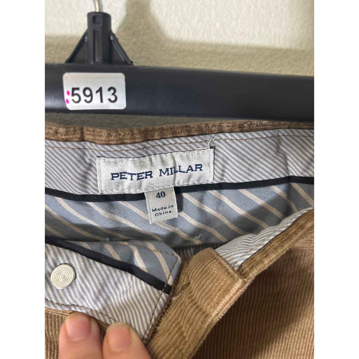 Men's Peter Millar Brown Cordoroy Pants Sz 40x32