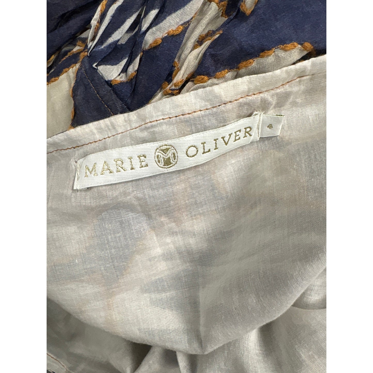 Marie Oliver Blue Floral A Line Stitch Skirt Set Sz 4