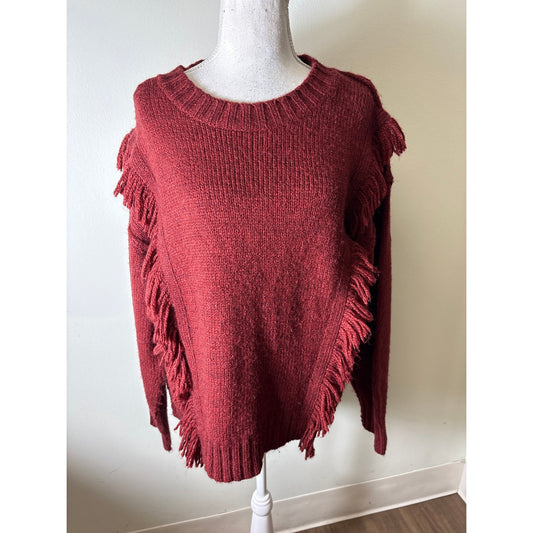 Rebecca Minkoff Rust Fringed Sweater Sz M