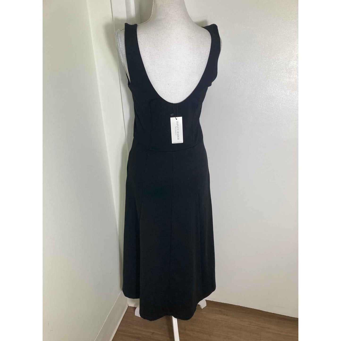 NWT Ripley Radar Black Scoopneck Sleeveless Full Length Dress Sz 2