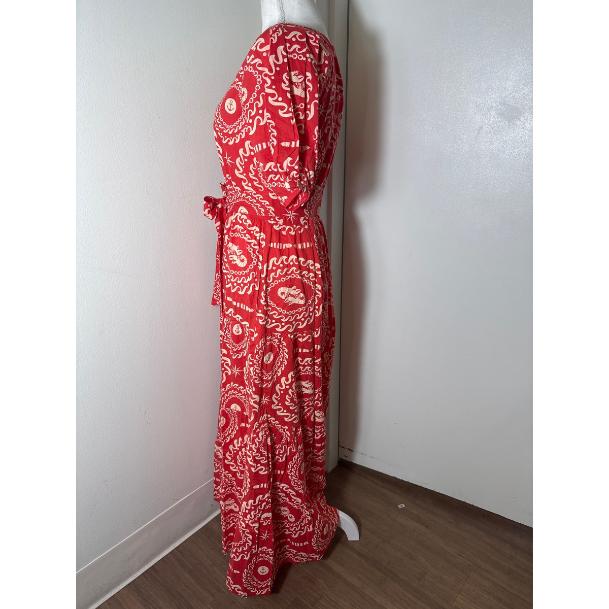 NWT Beyond by Vera Daisy Sail Away Red and Cream Dress Sz S