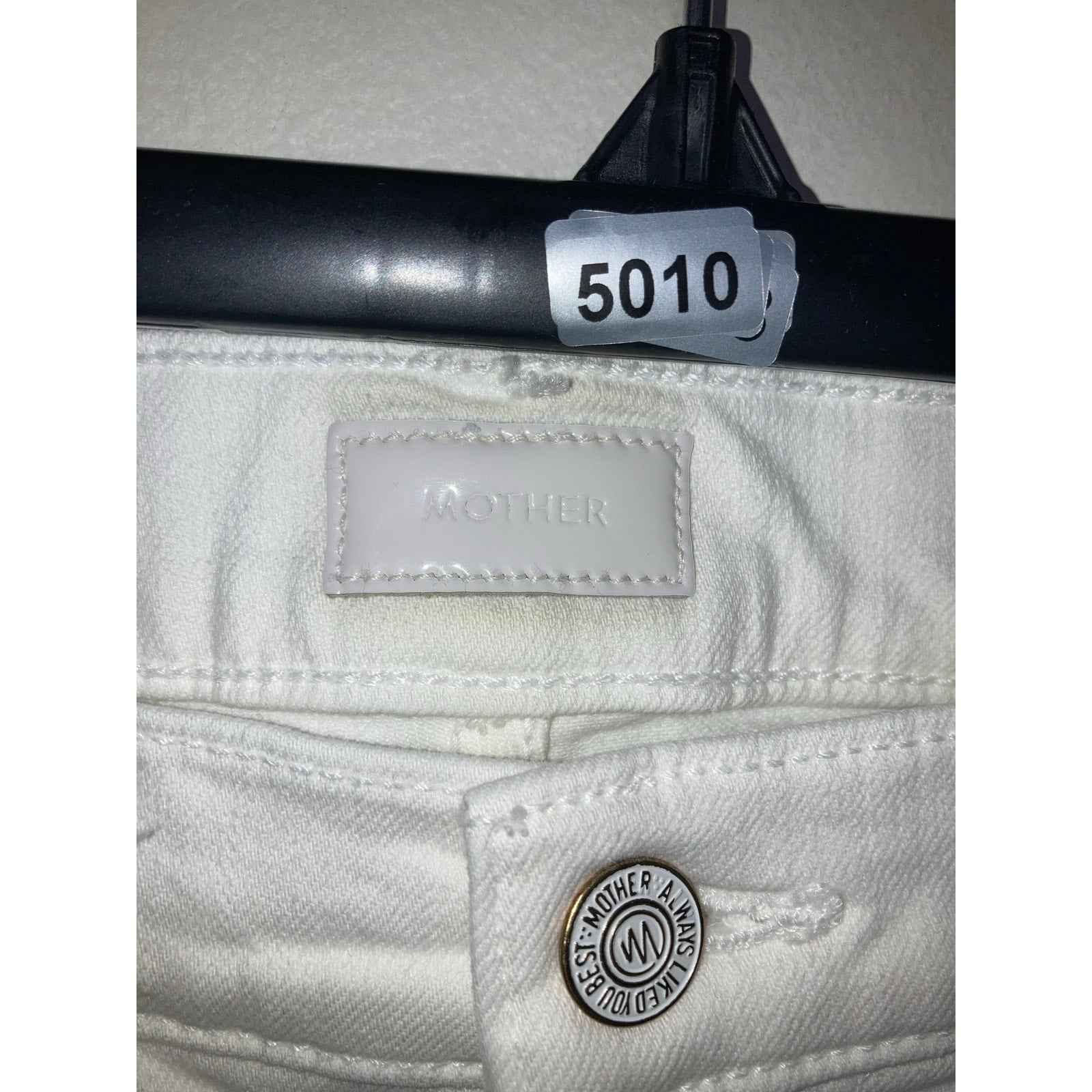 Mother White The Weekender Fray Denim Jeans Sz 28