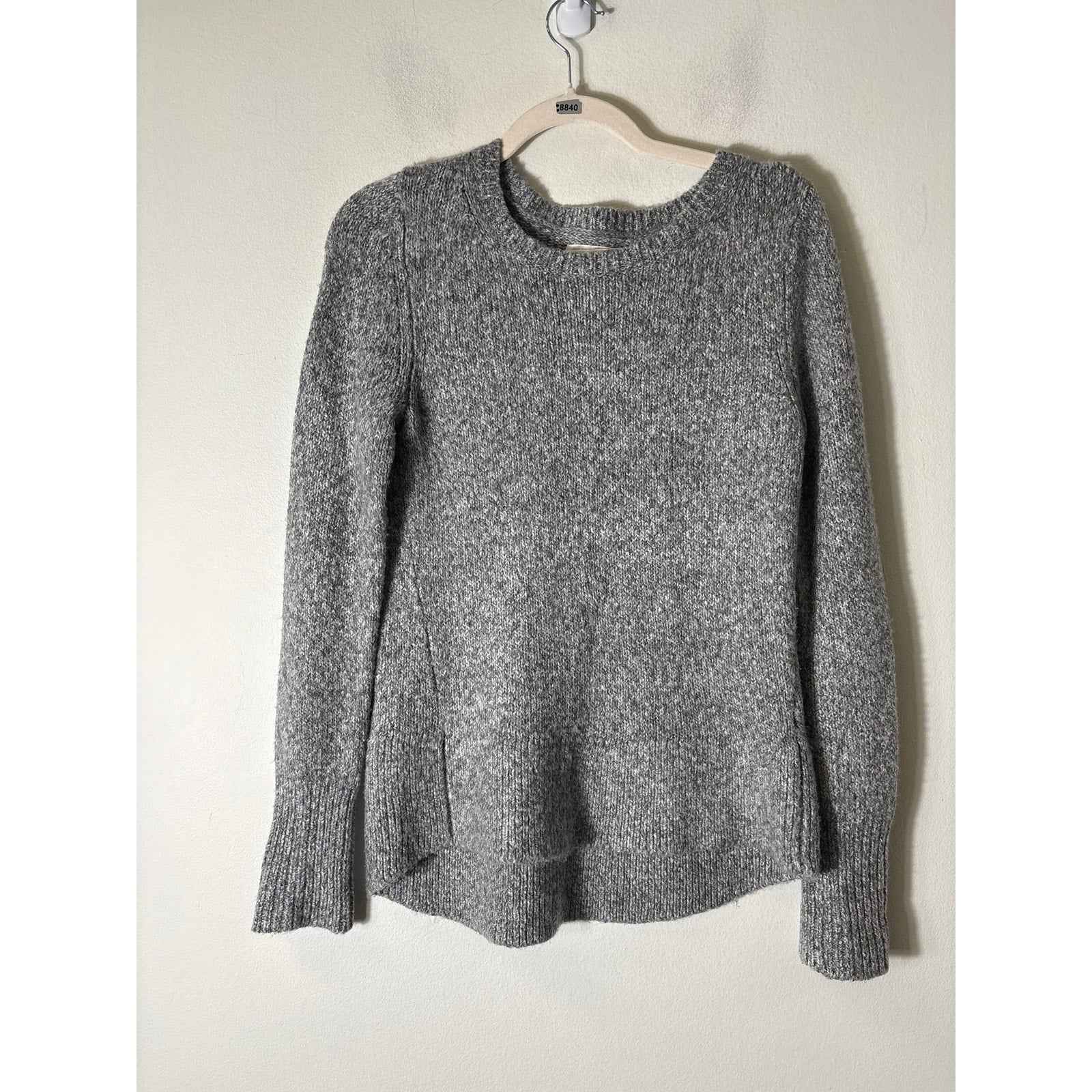 Lou & Grey Gray Heathered Long Sleeve Knit Sweater Sz XS