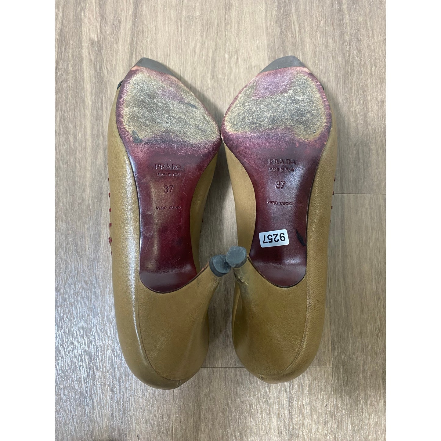 Vintage Prada Brown High Heel Pointy Toe Shoe sz 37 (6.5)