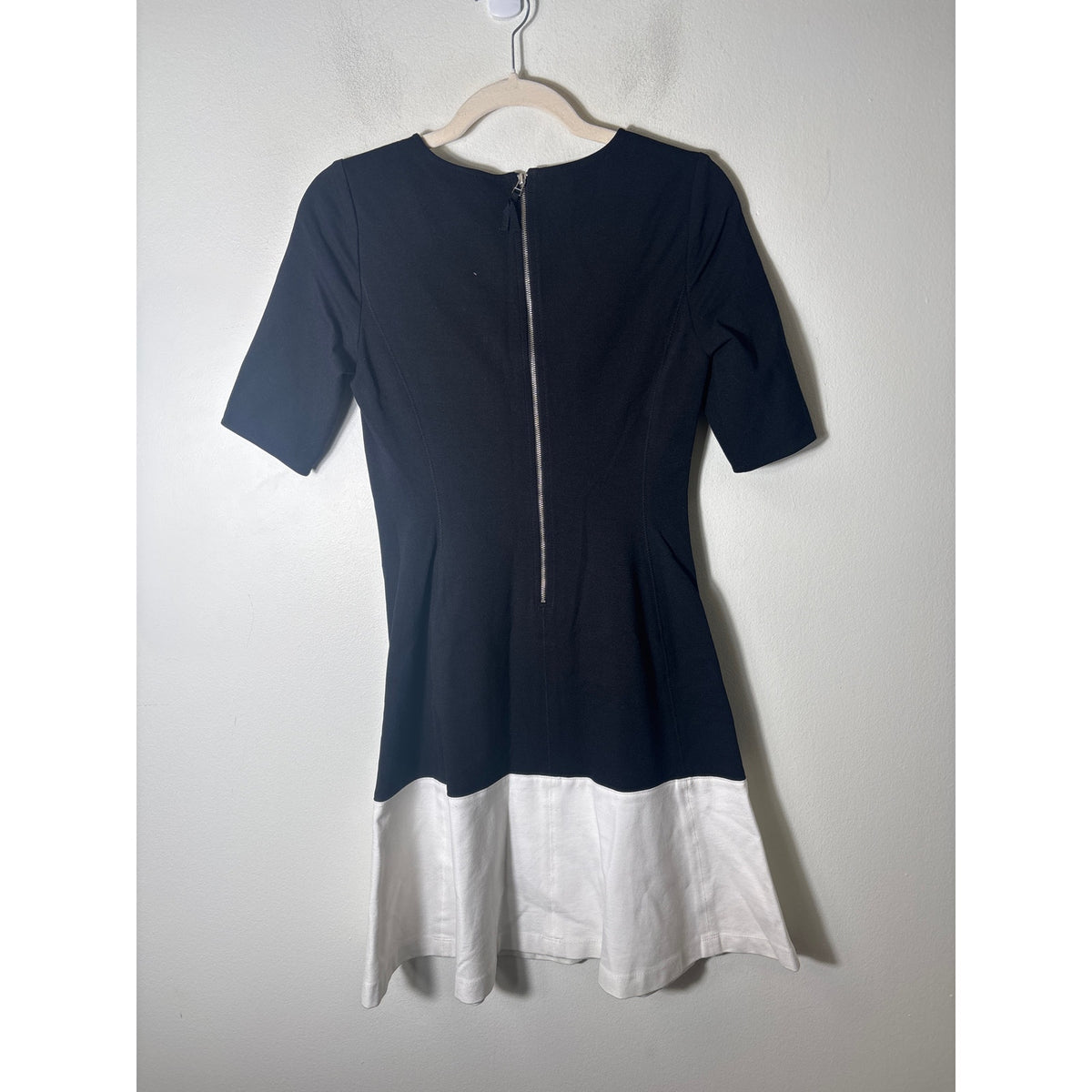 Banana Repubic Black White Colorblock Short Sleeve A-Line Dress Sz 2