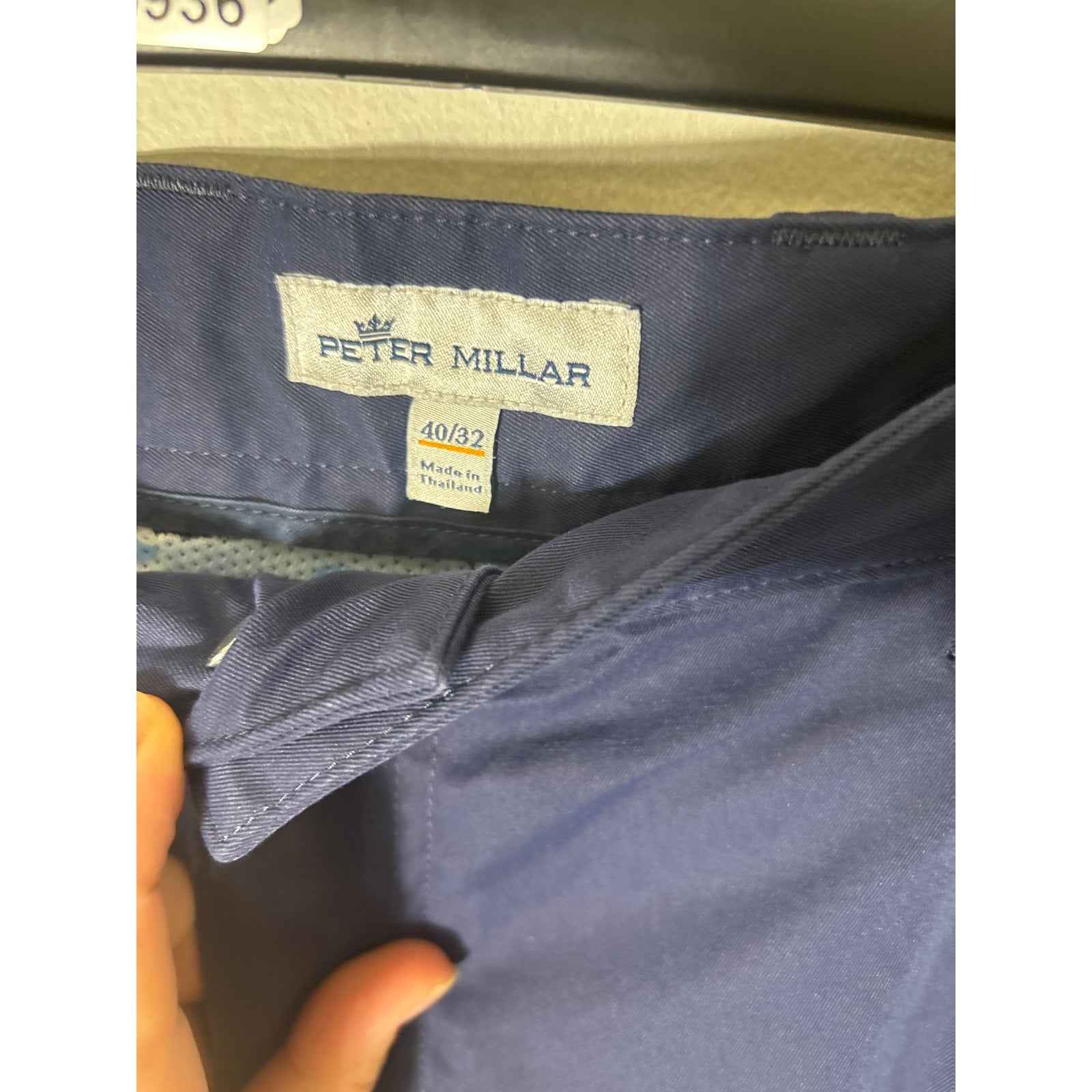 Men's Peter Millar Navy Performance Flat Front Chinos Sz 40x32