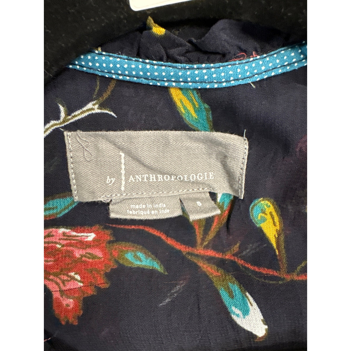 Anthropologie Navy Floral Baby Doll Dress Sz S