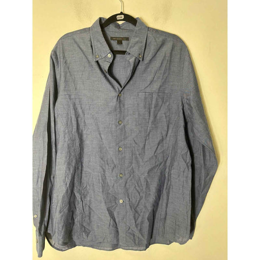 Men's John Varvatos Gray Blue Long Sleeve Button Down Shirt Sz M