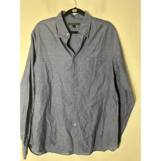 Men's John Varvatos Gray Blue Long Sleeve Button Down Shirt Sz M