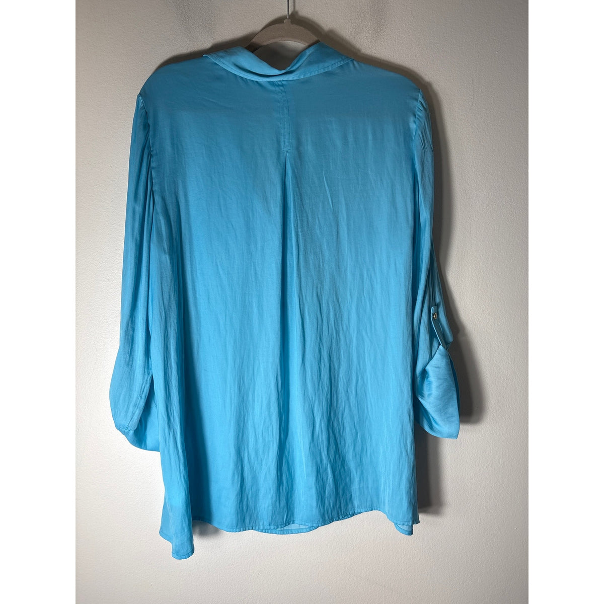 Lilly Pullitzer Teal  Gold Button Blouse Sz XL