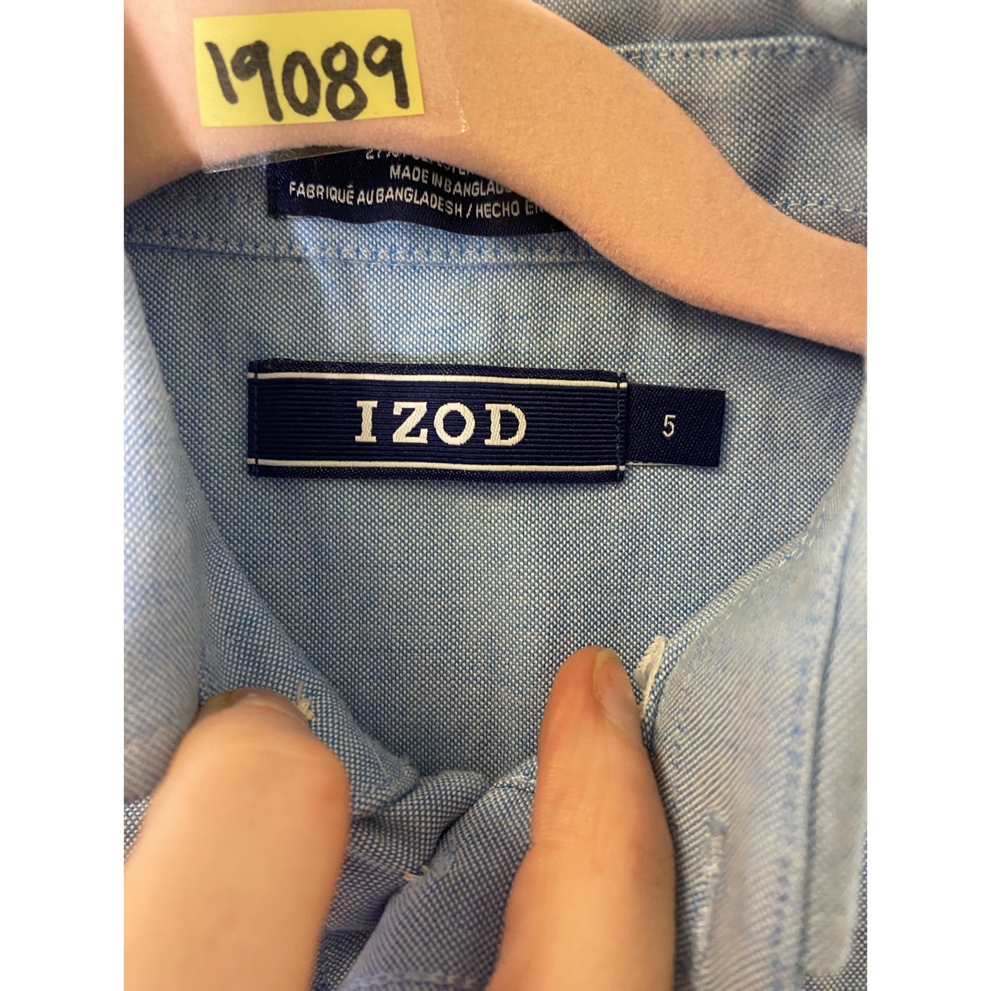 Izod Light Blue Button Up Boys Shirt Sz 5