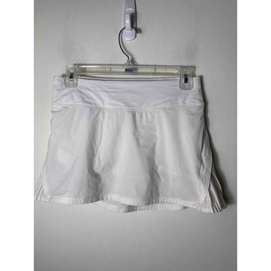 Lululemon White Tennis Skirt W Side Pleated Vents Sz 4
