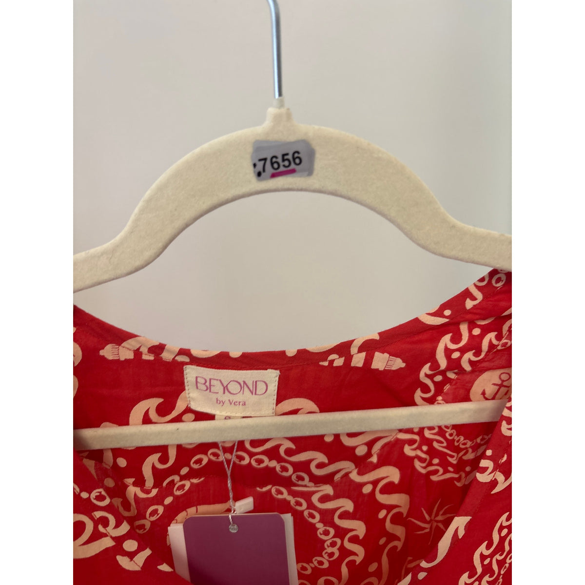 NWT Beyond by Vera Daisy Sail Away Red and Cream Dress Sz S