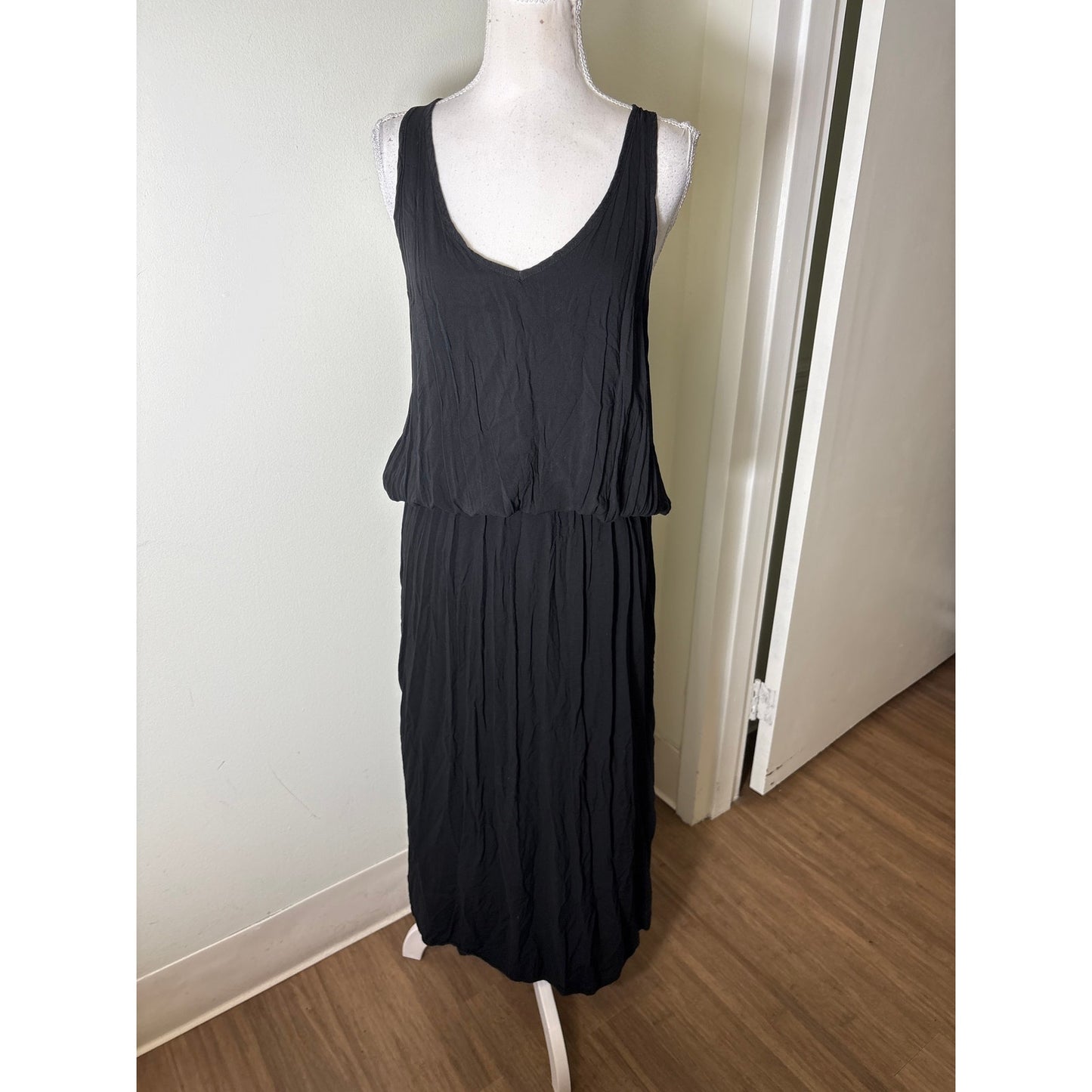 Hard Tail Black Backless Rayon Maxi Dress Sz L