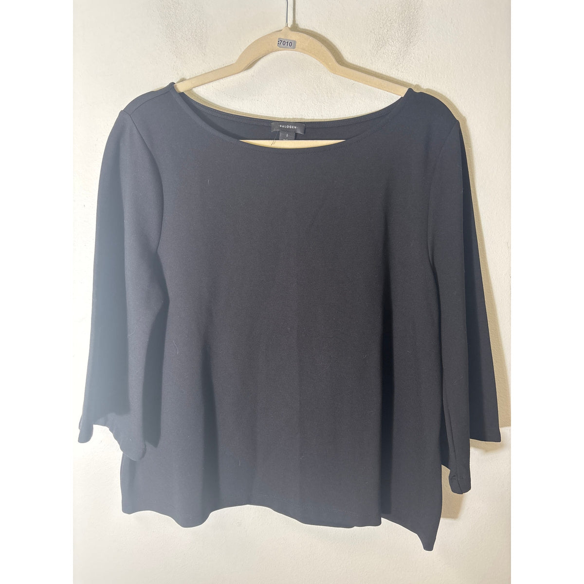 Halogen Black 3/4 Bell Sleeve A-Line Top Sz 1