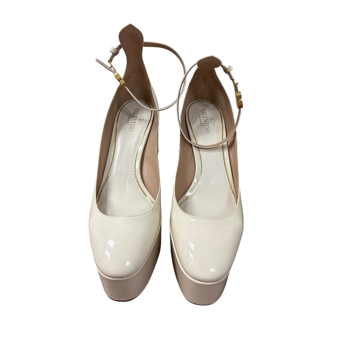 Valentino Nude Patent Leather Platform Pumps Sz 40.5 (10)