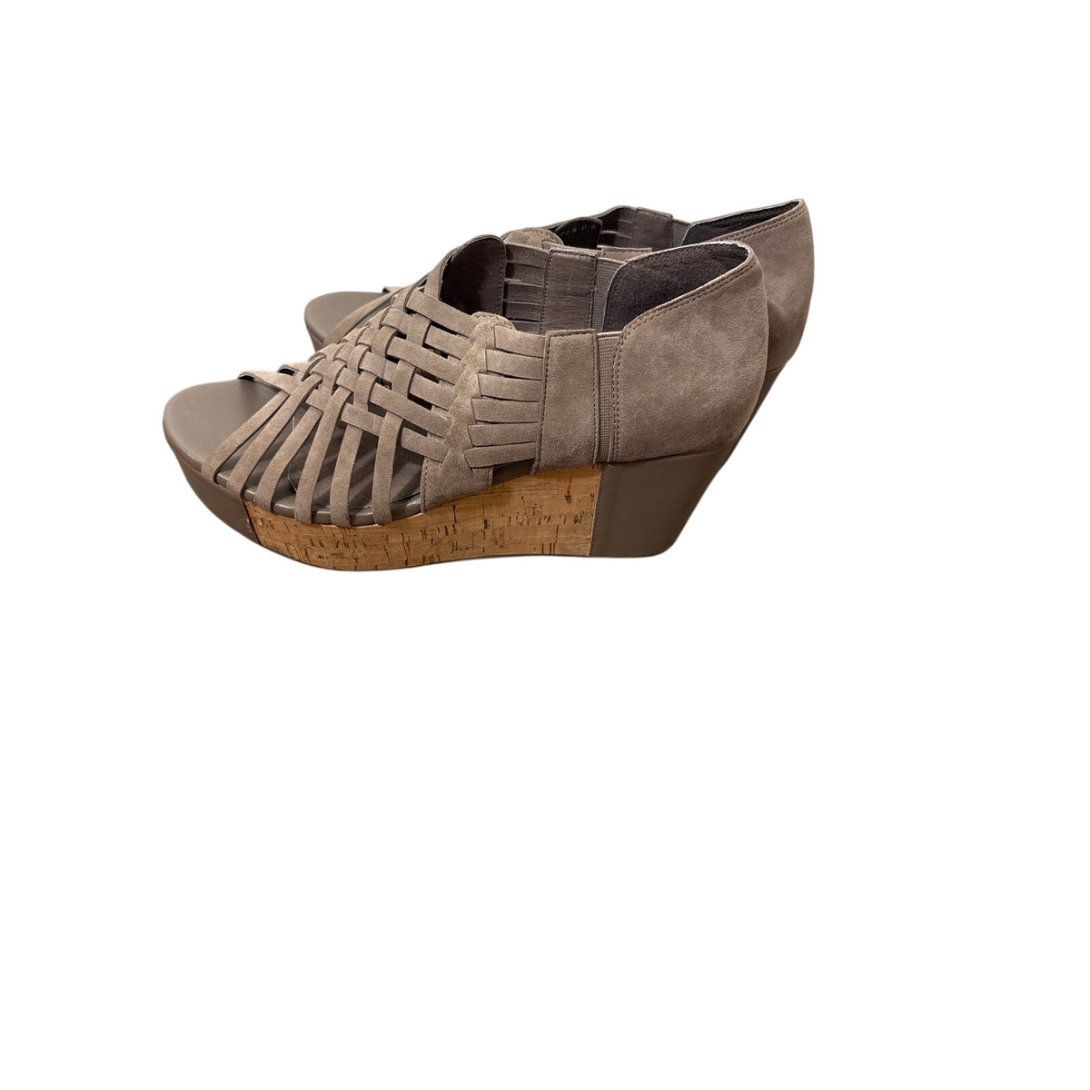NWT Chocolat Blue Brown Weave Wedges Sz 6.5