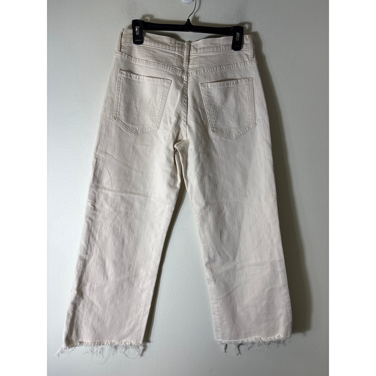 Mother Off White Mid Rise Maven Ankle Fray Jeans Sz 29